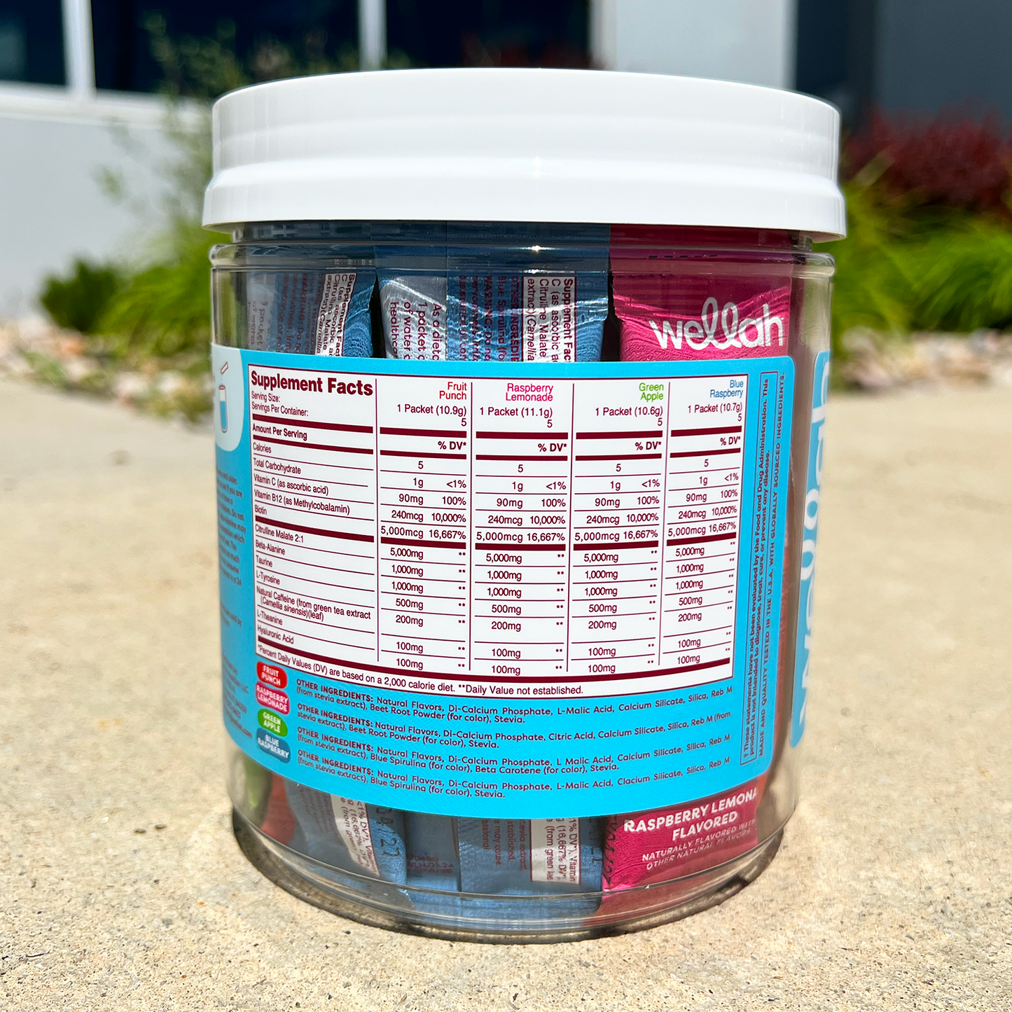 Pre-workout variety stick packs supplement facts