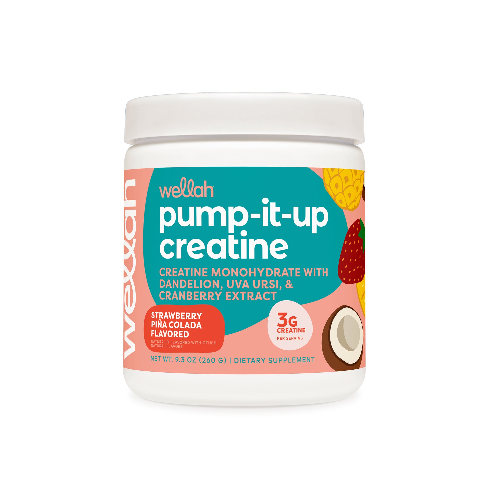Strawberry piña colada flavored creatine for women