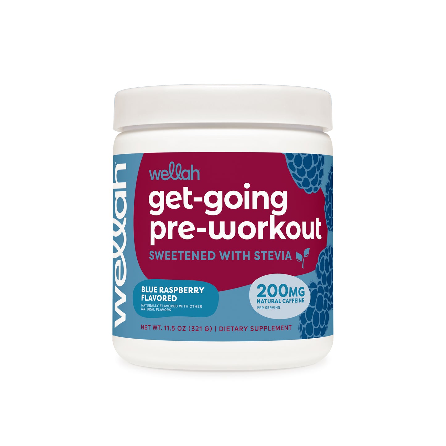 Blue raspberry flavored pre-workout for women