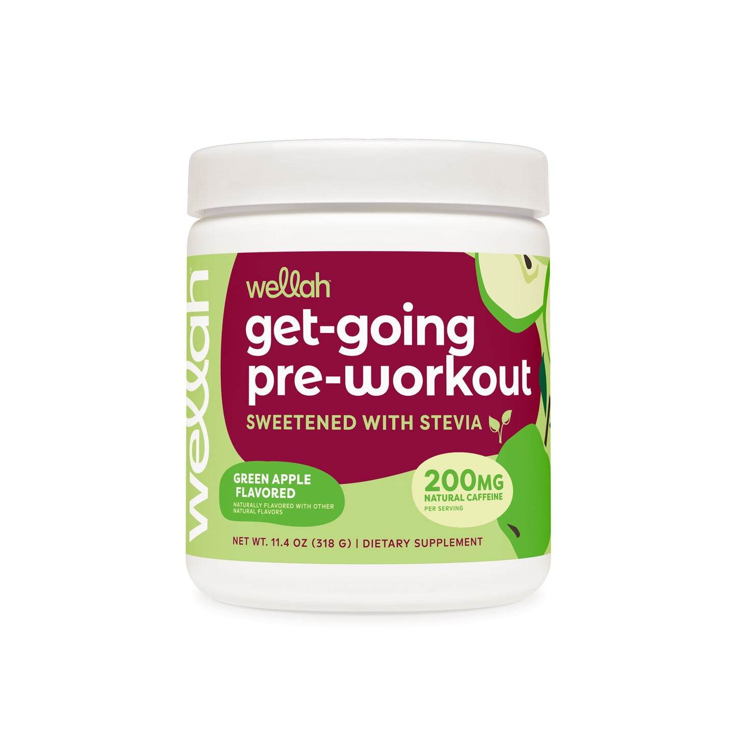 Green apple flavored pre-workout for women