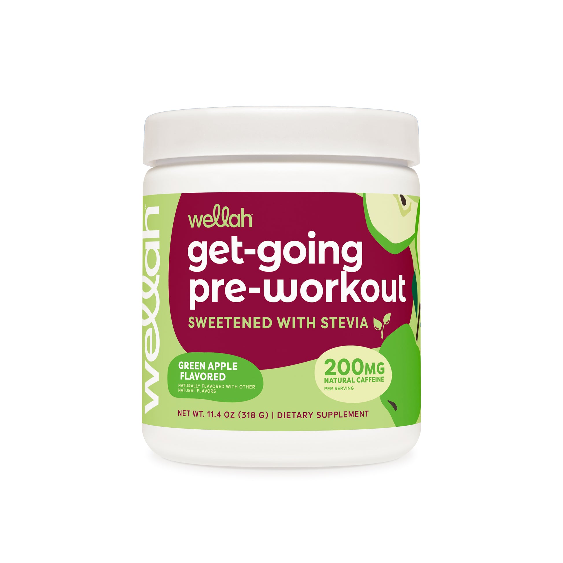 Green apple flavored pre-workout for women