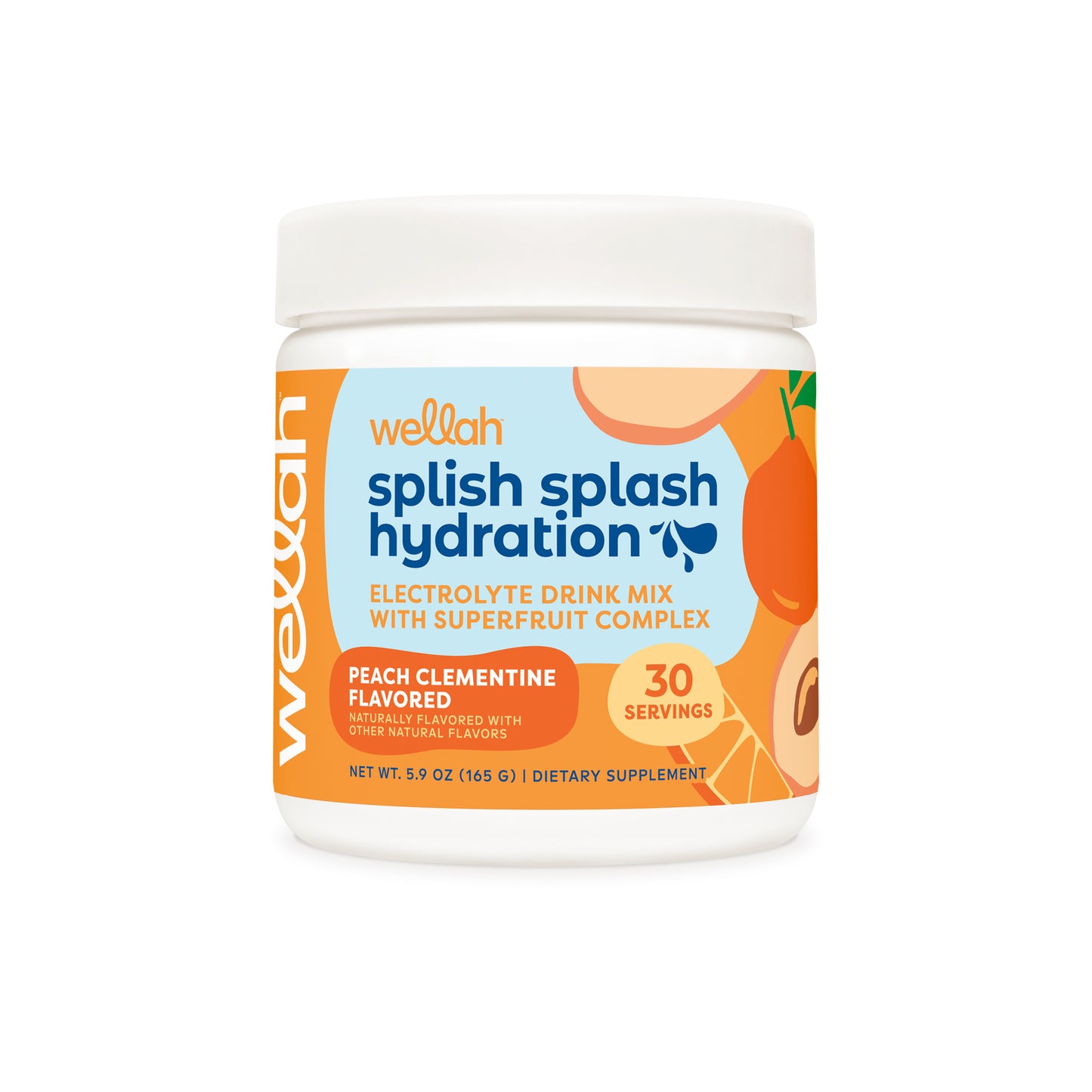 Peach clementine flavored hydration with electrolytes