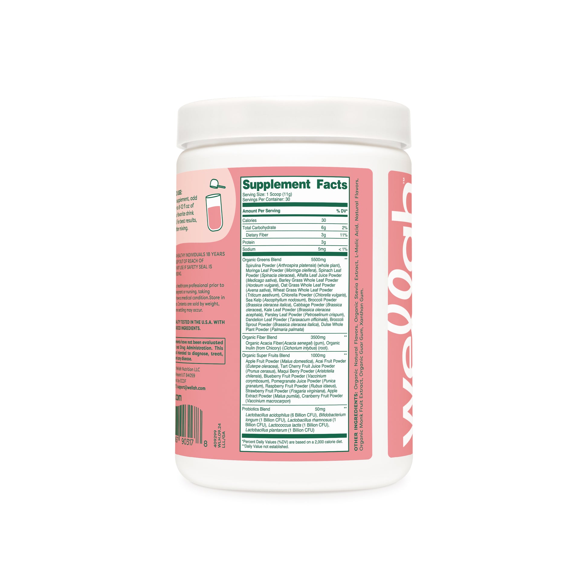 Strawberry mango greens supplement facts