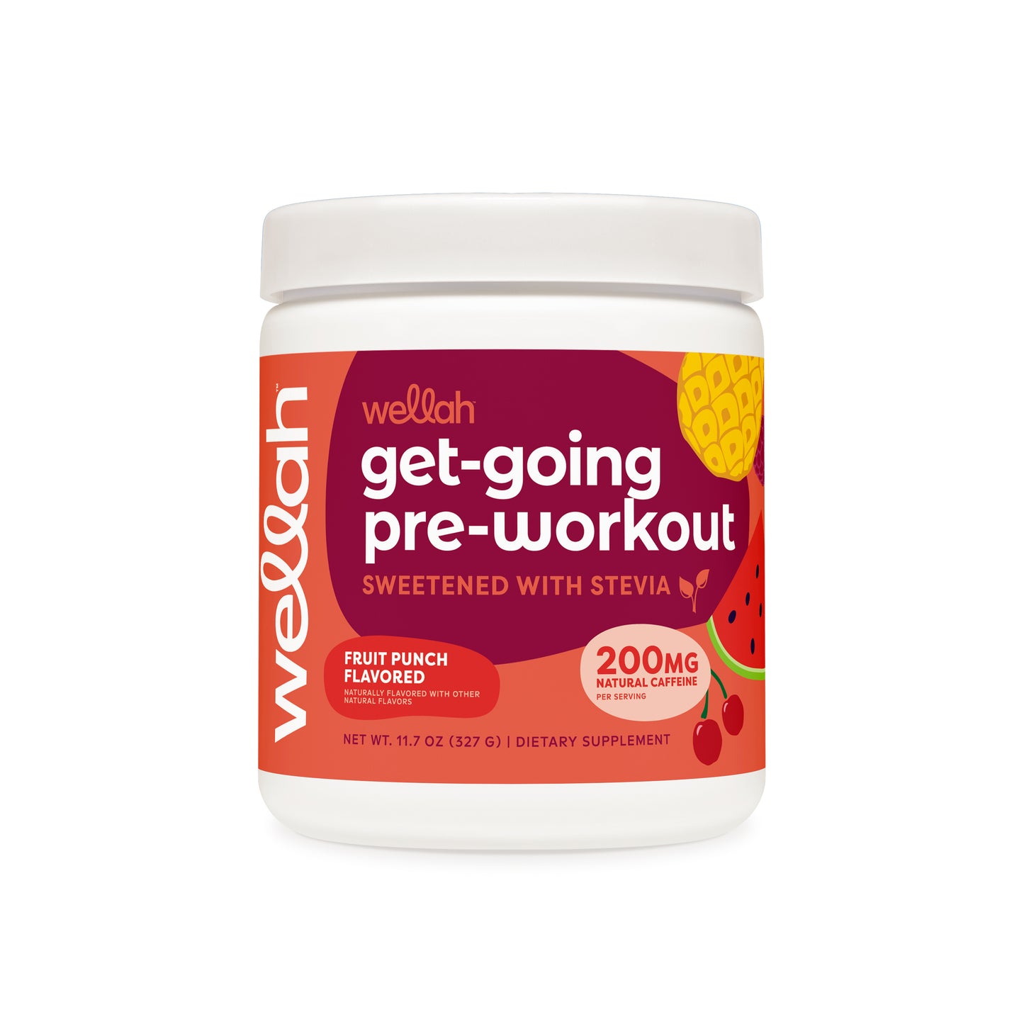 Fruit punch flavored pre-workout for women