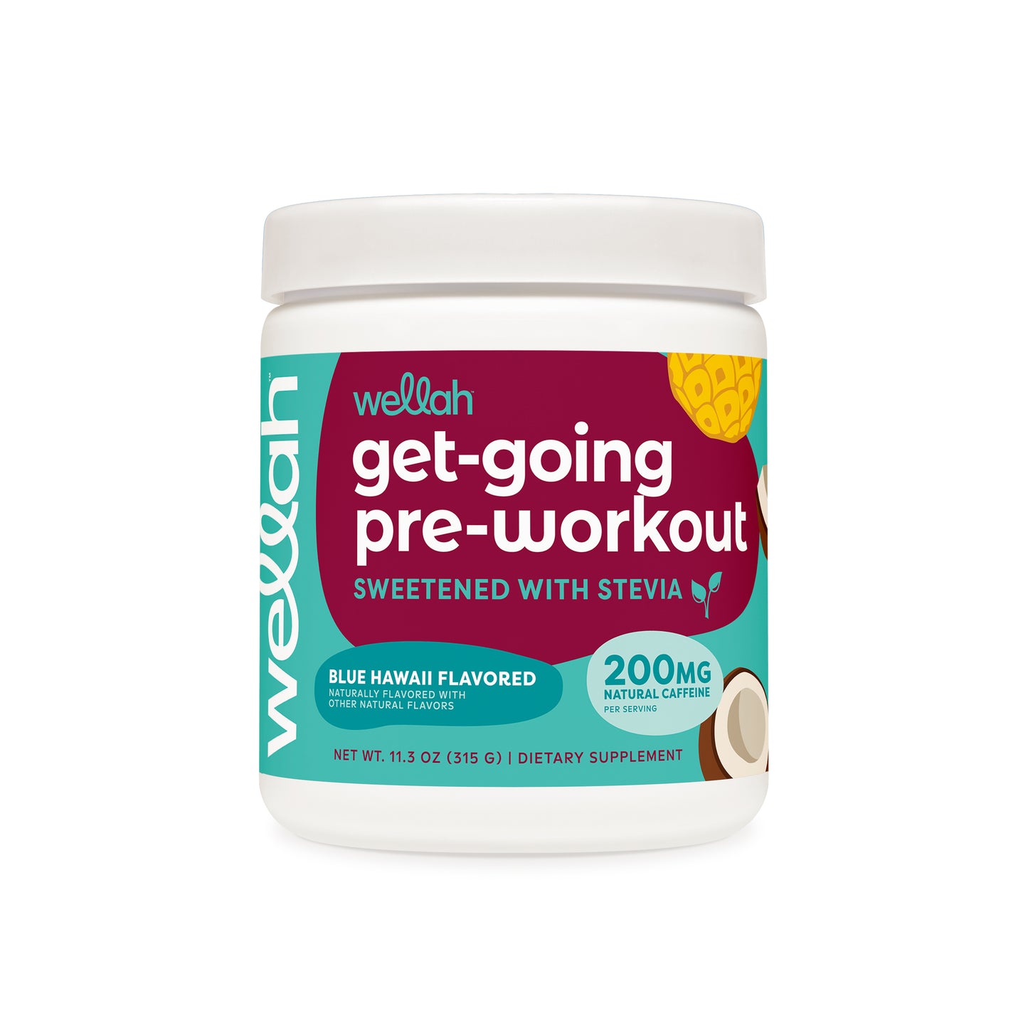 Blue Hawaii flavored pre-workout for women
