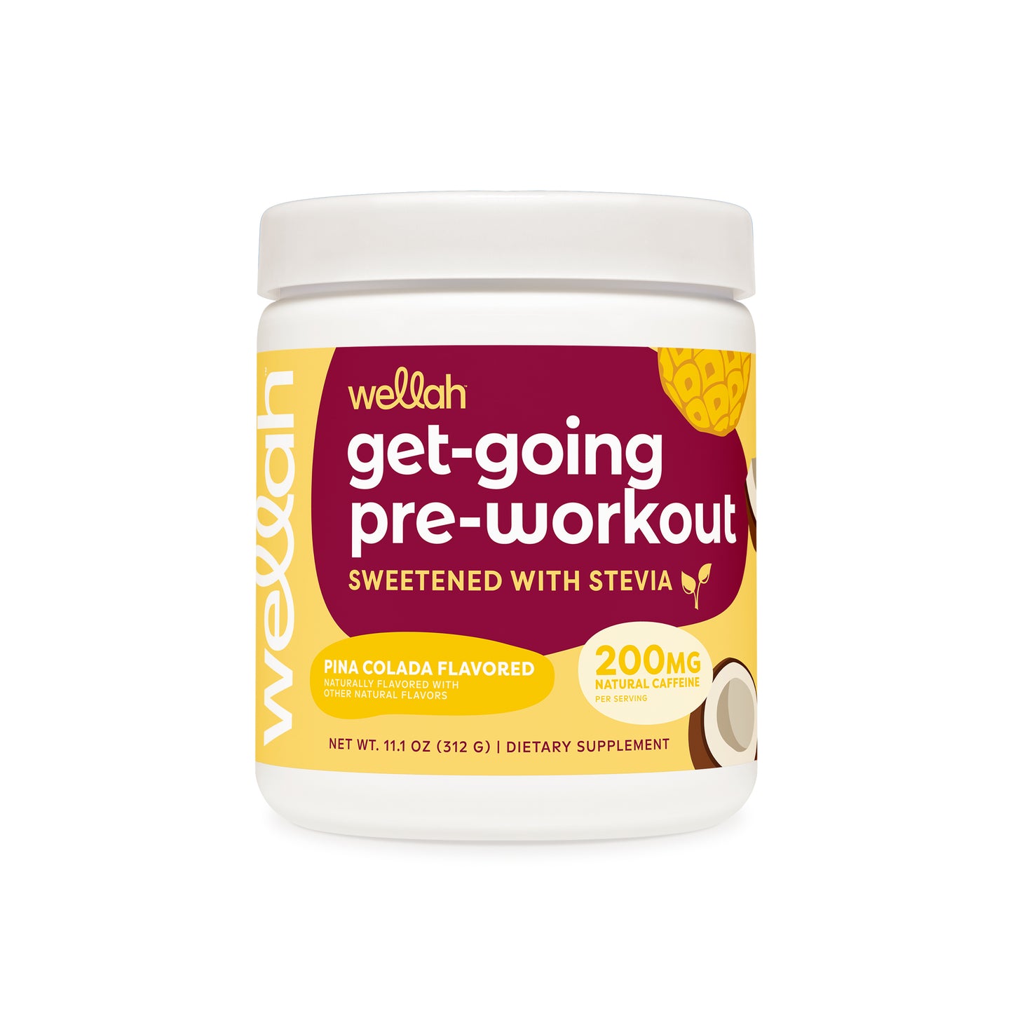 Pina colada flavored pre-workout for women