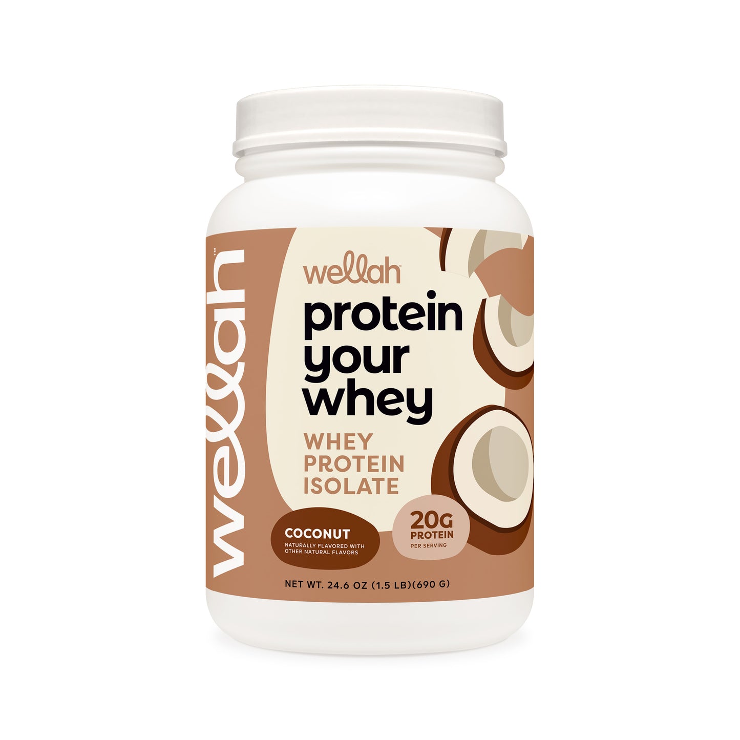 Coconut flavored whey protein isolate for women