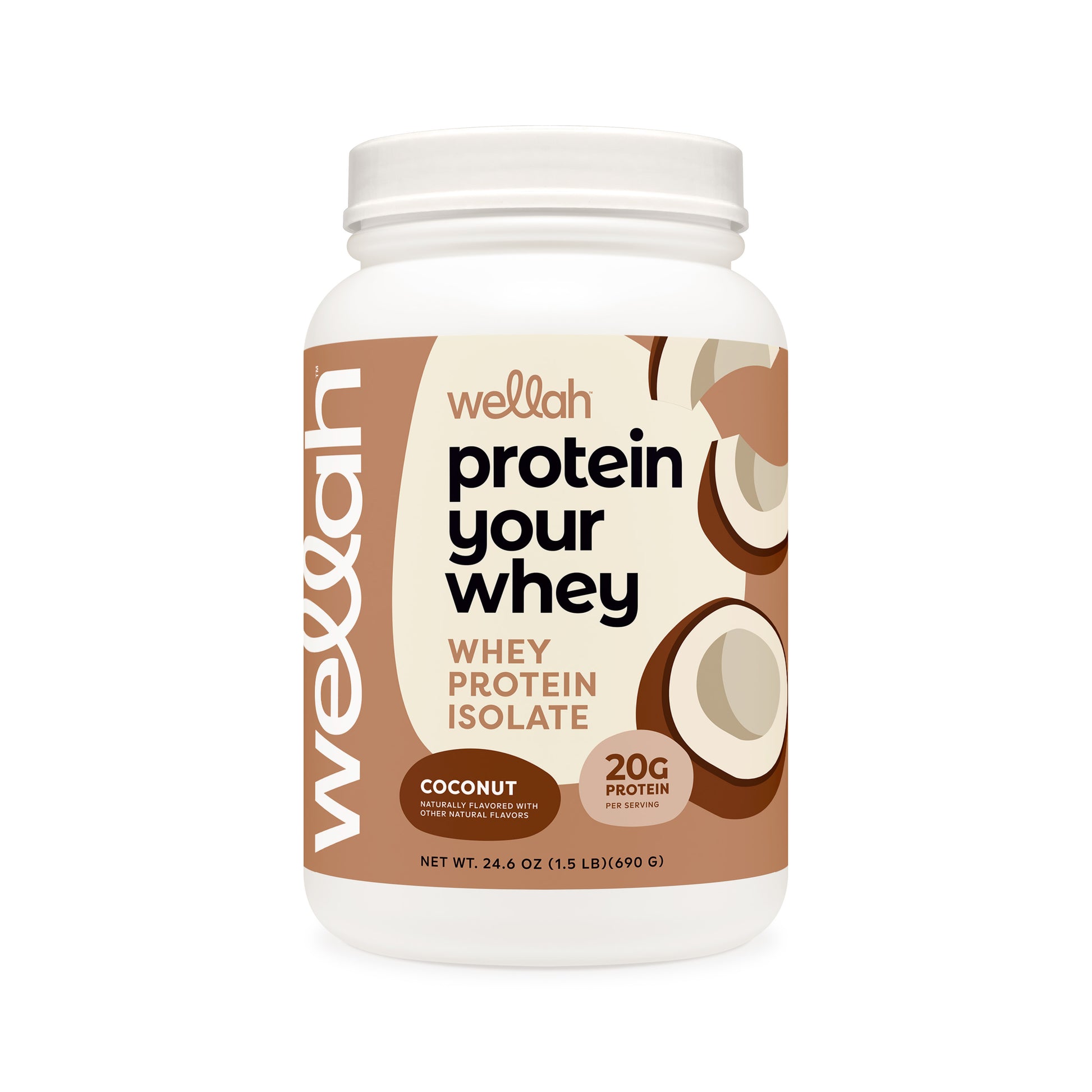 Coconut flavored whey protein isolate for women