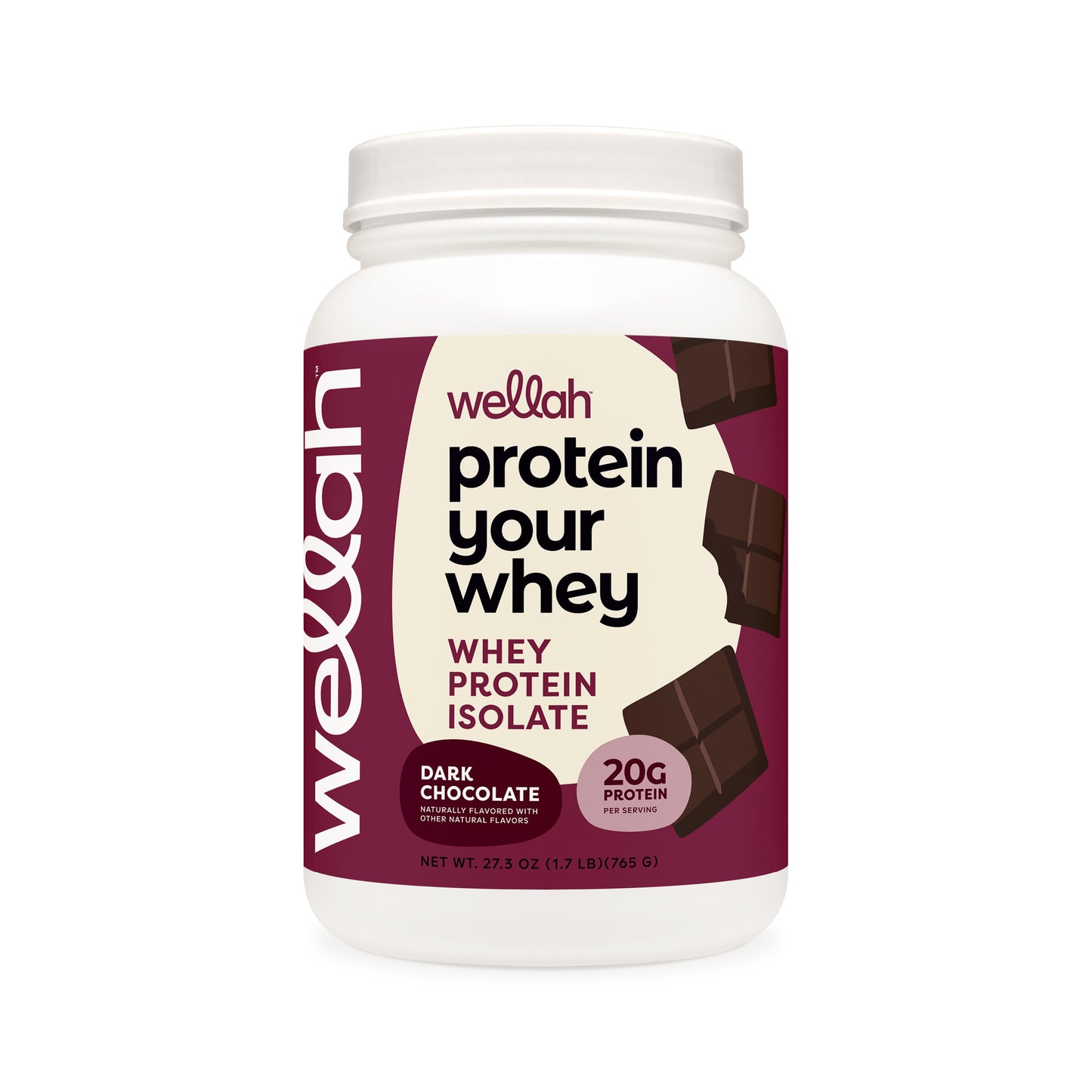 Dark chocolate flavored whey protein isolate for women