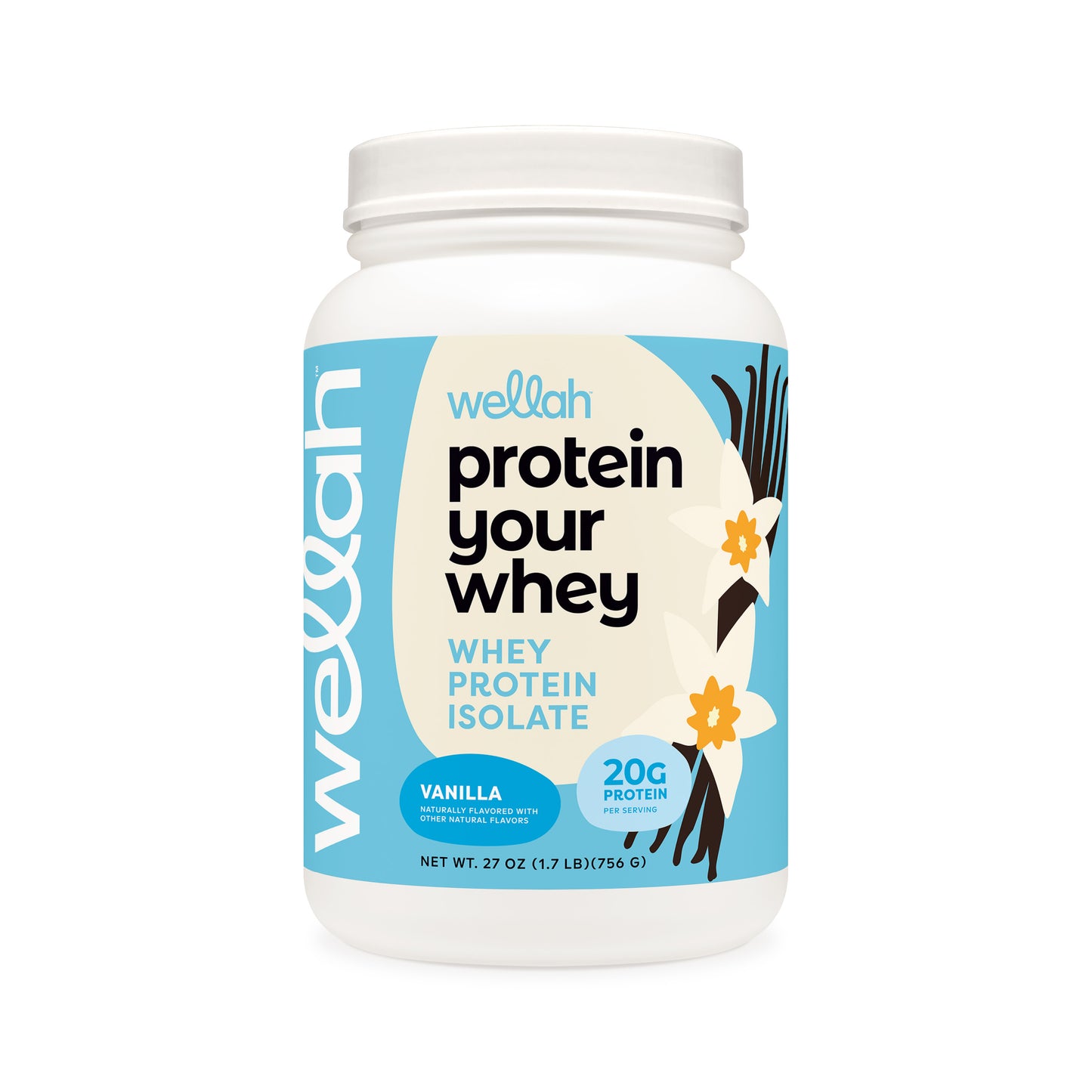 Vanilla flavored whey protein isolate for women