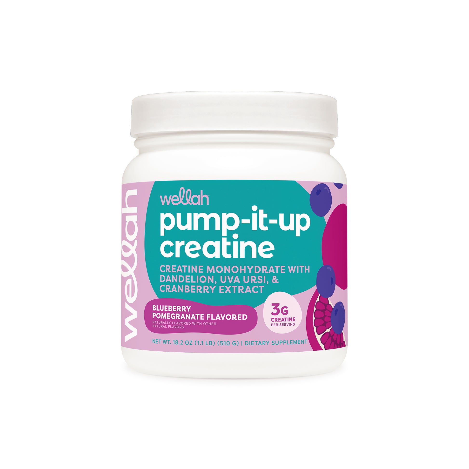 Blueberry pomegranate flavored creatine for women