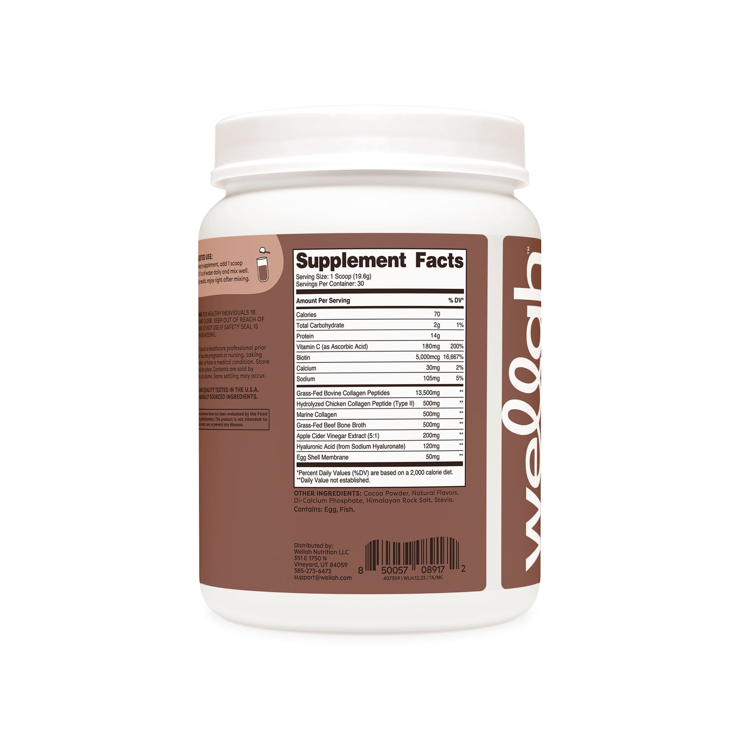 Milk chocolate collagen supplement facts