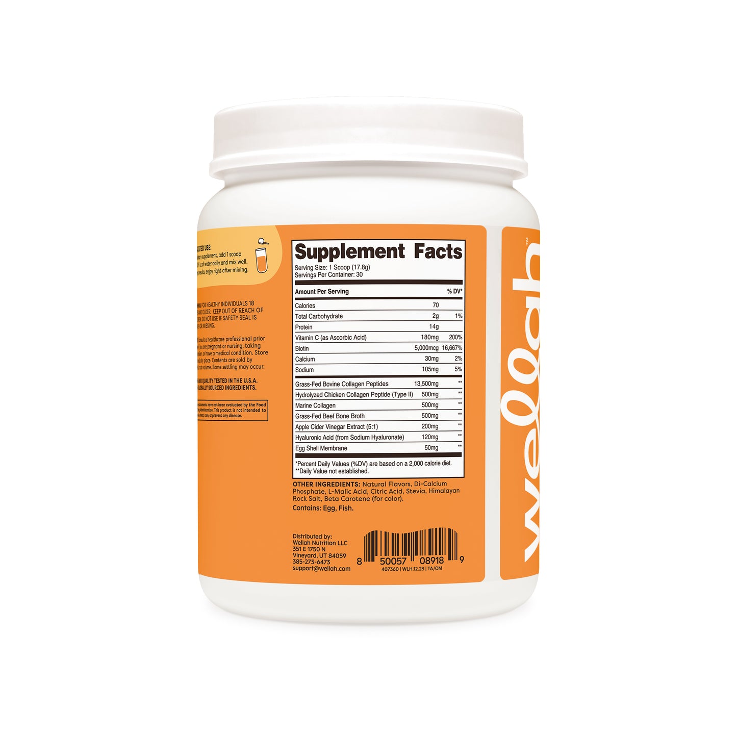 Orange mango collagen supplement facts