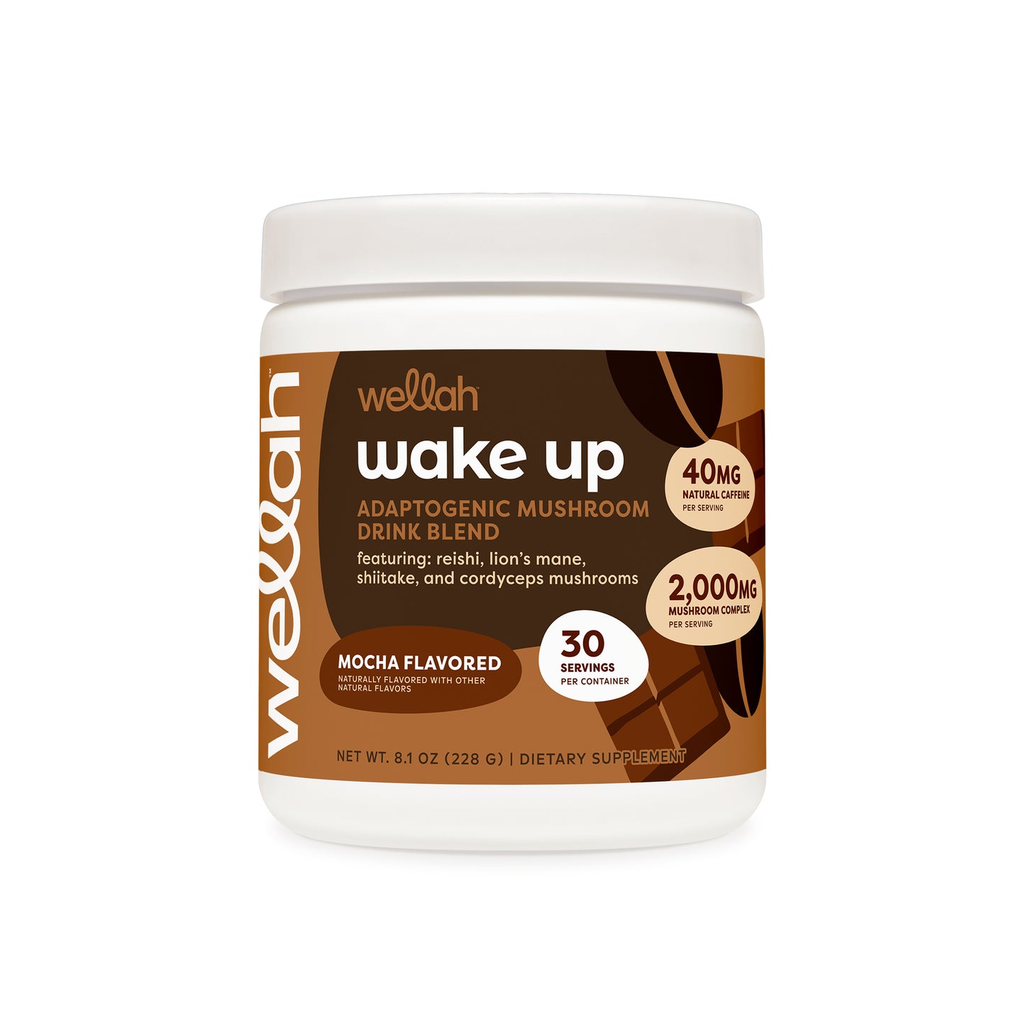 Mocha flavored adaptogenic mushroom drink blend