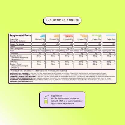 L-Glutamine Sample Pack + Shaker Bottle