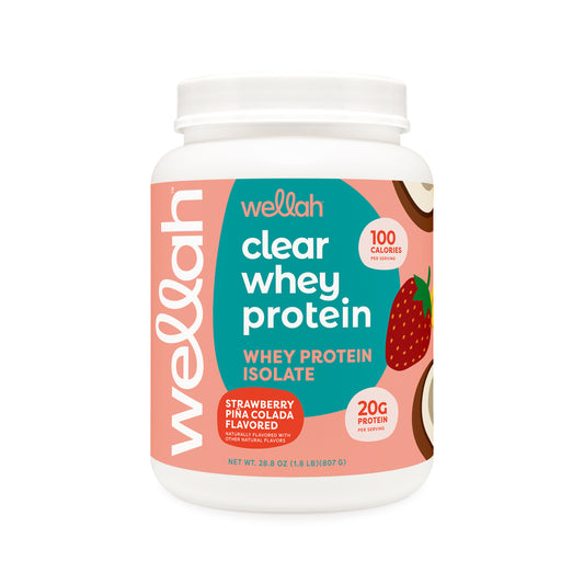 Strawberry piña colada flavored clear whey protein