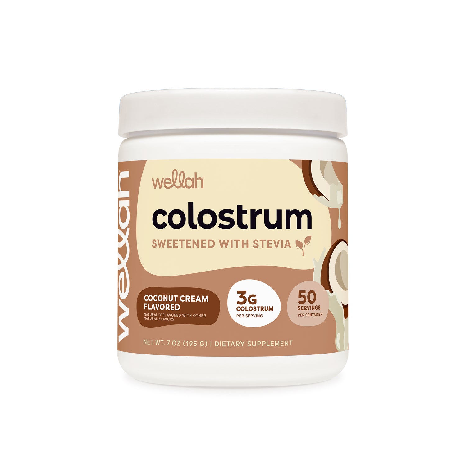 Coconut cream flavored colostrum powder