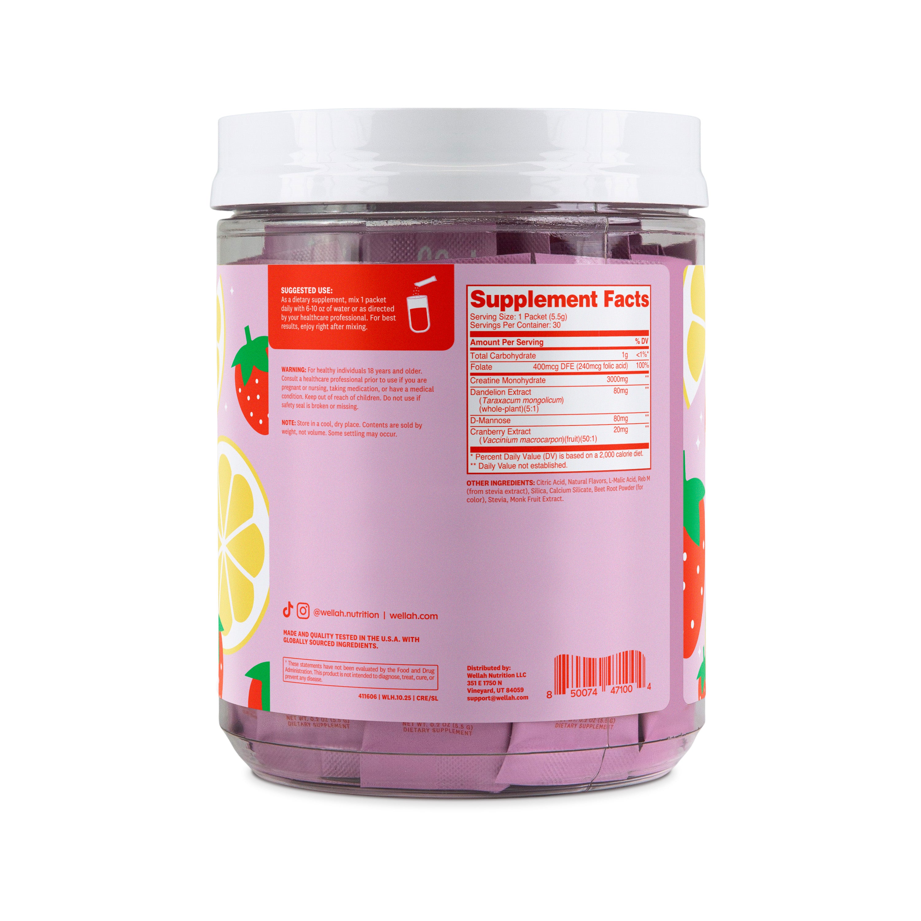 Creatine Stick Packs | 30 Servings – Wellah