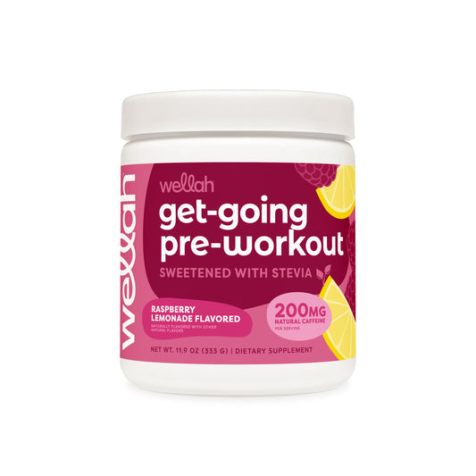 Raspberry lemonade flavored pre-workout for women