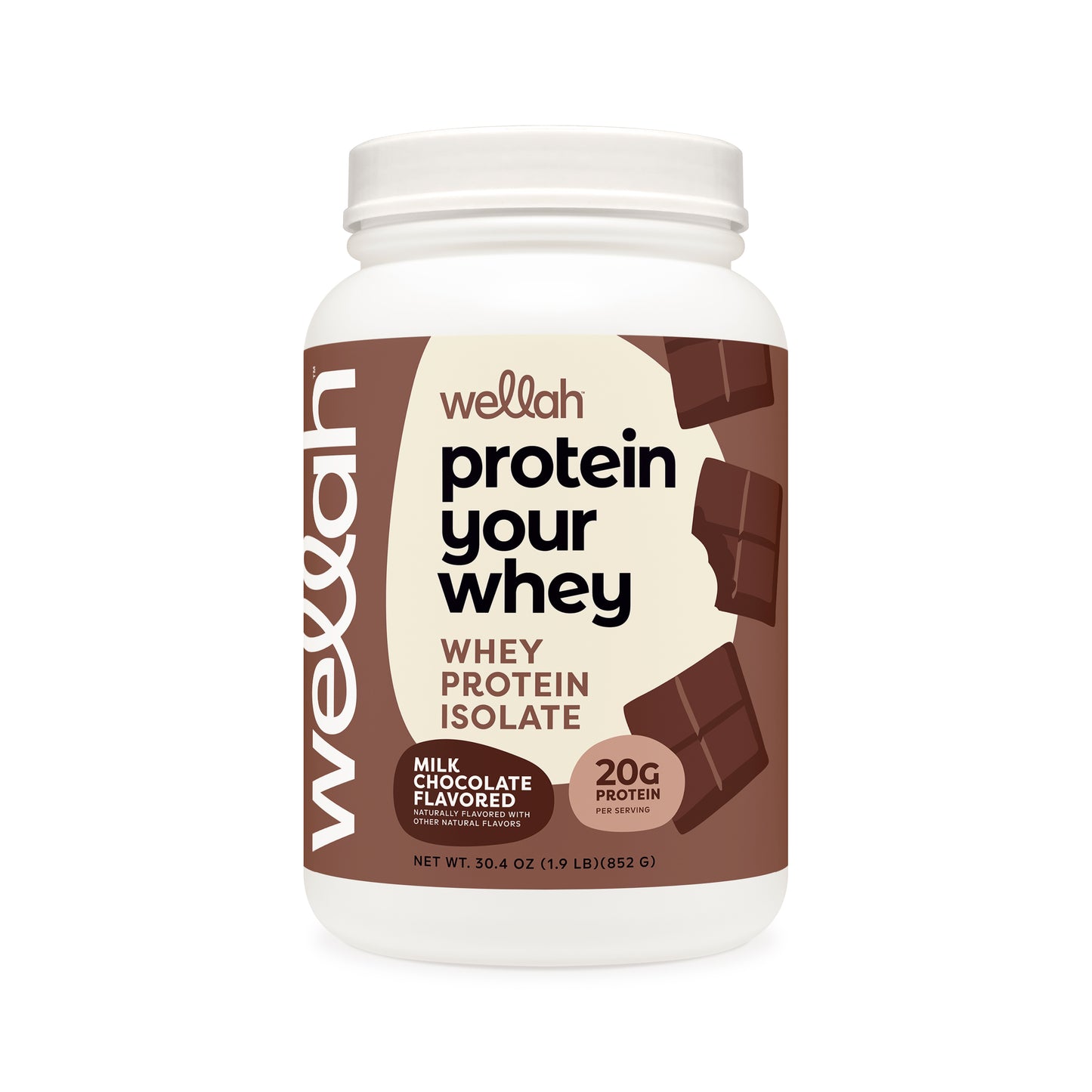 Milk chocolate flavored grass-fed whey protein isolate for women