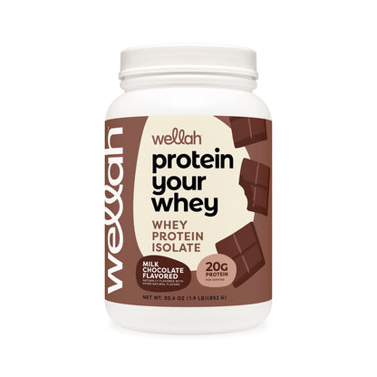 Milk chocolate flavored grass-fed whey protein isolate for women