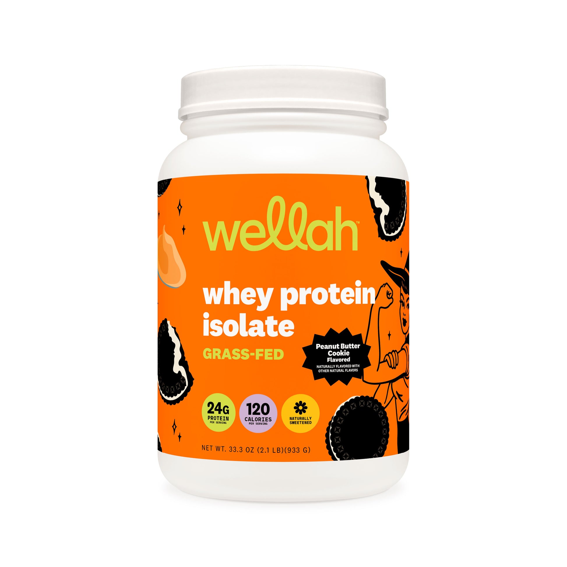 Peanut butter cookie flavored grass-fed whey protein isolate